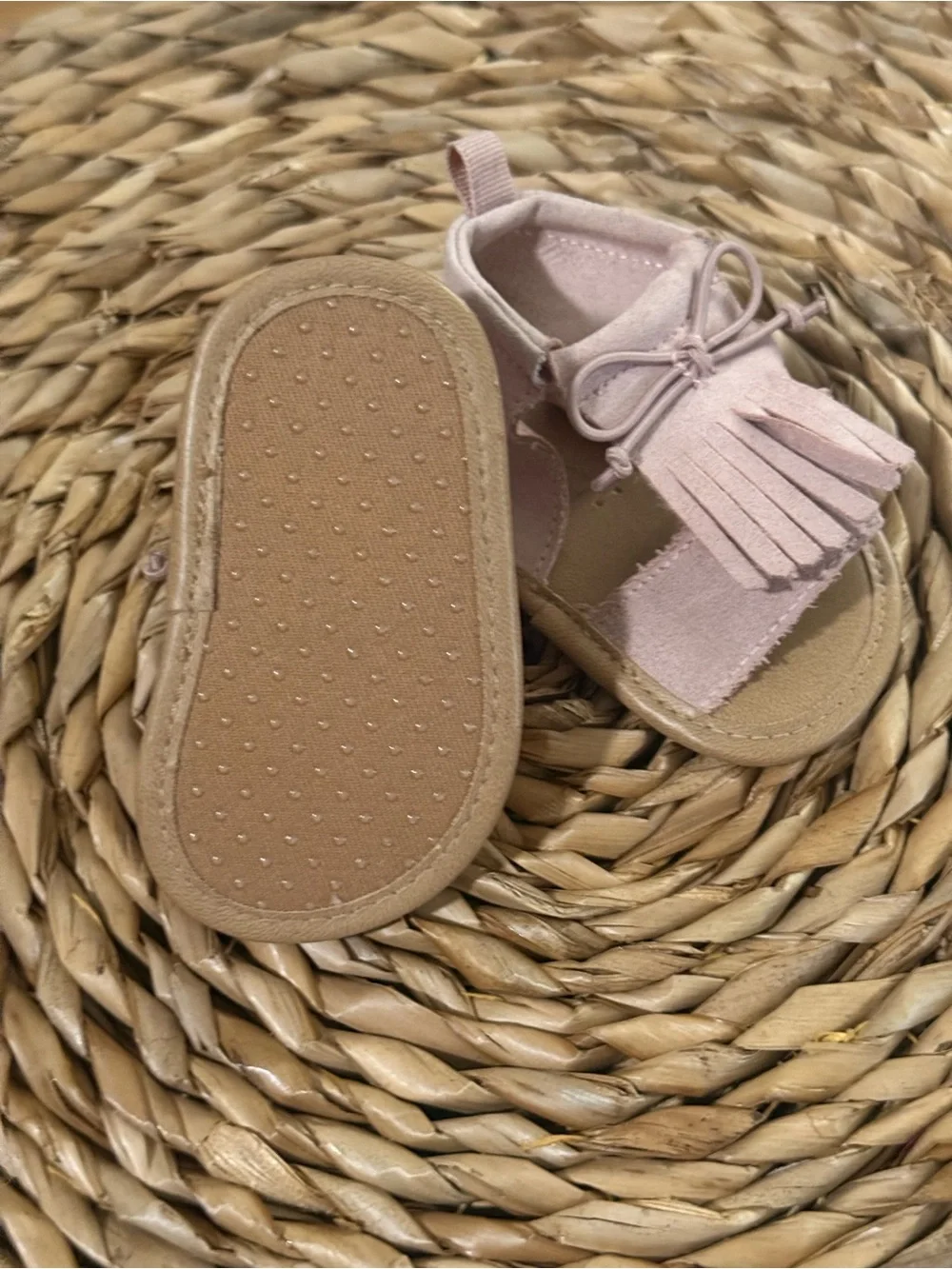 Old Navy Blush Pink Fringe Baby Walker Sandals